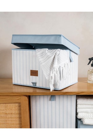 Madame Coco Nuage Kapaklı Düzenleyici Kutu Beyaz - Açık Mavi