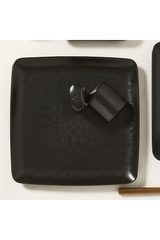 GÜRAL KANSAS 33 PARÇA 6 KİŞİLİK KARE BONE KAHVALTI TAKIMI - 515 Siyah