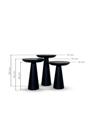3'lü Zigon Mantar Sehpa Mushroom Masif Ahşap Modern Yan Sehpa Takımı Naturel Kayın
