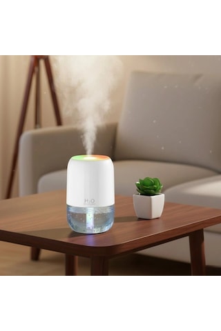 H2o Model Şeffaf Hazneli Hava Nemlendirici-ultrasonik Soğuk Buhar Makinesi, Led Işıklı Masaüstü Oda