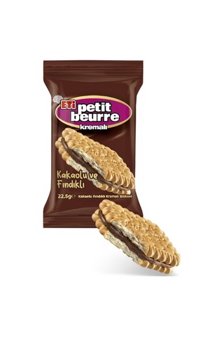 Petit Beurre Kakaolu Fındıklı Kremalı Bisküvi Tekli Paket 22,5 G