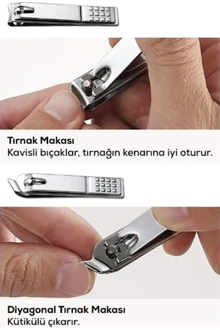 Büro Ev Ofis Kişisel Tırnak Bakımı İçin 2parça Uzman Tırnak Makası Seti