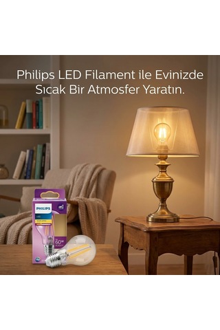 Led Filament Rustik Ampul E27 7w Cam Gövde Sarı