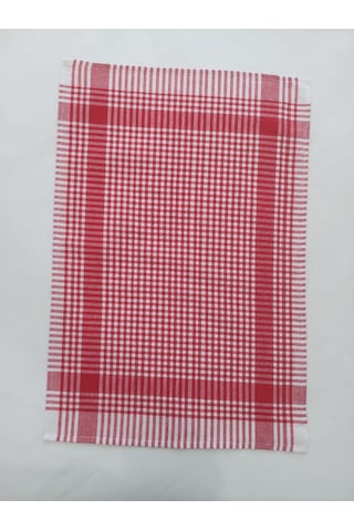 Pamuklu Kırmızı Renkli Pöti Kareli 4'lü Kurulama Bezi,peçete