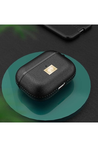 Wlons Airpods Pro Uyumlu Kılıf Deri Görünümlü Wlons Askılı Koruma Kılıfı Airpods Pro Uyumlu Kılıf Deri Görünümlü Wlons Askılı Koruma Kılıfı Siyah