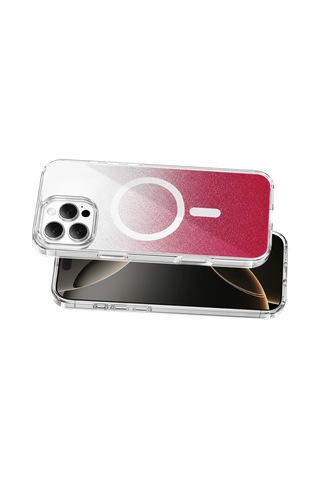 Onegif Apple iPhone Uyumlu 16 Pro Max Sora Simli Magsafe Kapak - Kırmızı Çok Renkli
