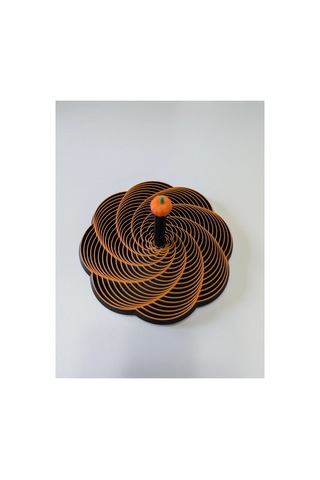 Alvera Decor Spiral Halkalı Balkabağı Dekoratif Obje Dönen Kinetik Masa Aksesuarı Sonbahar Turuncu