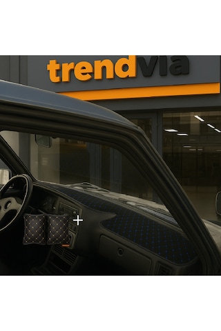 Tofaş Şahin Doğan Kartal Yüksek Ön Göğüs Siyah-mavi Torpido Kılıfı / Siyah-bej Boyun Yastığı