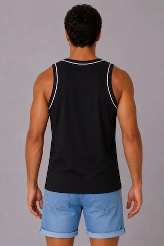 Valensdesign Erkek Sporcu Atlet Bisiklet Yaka Kolsuz Yazlık Atlet - Siyah