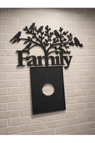 Ağaç Figürü Şeklinde Family Dekoratif Fotoğraf Çerçevesi Çift Taraflı Bant İle