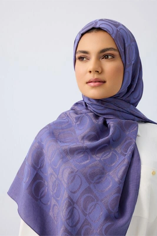 İmannoor Dama Desen Naia Şal70x200 241-3001 İndigo