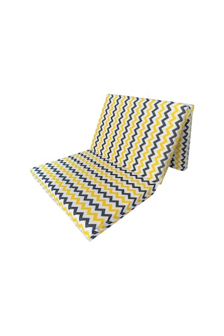 Vip Katlanır Yer Yatağı 8 Cm Kalın Sünger Yatak 80x180x8 Cm-sarı Gri Zikzak