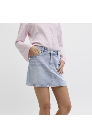 Jack & Jones Kadin Kot Etek - Laura - 12289304 Light Blue Denim