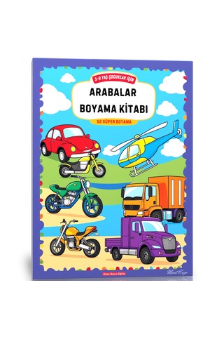 3-9 Yaş Çocuklar İçin Arabalar Boyama Kitabı 52 Süper Boyama