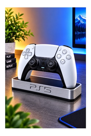 Veriqo 3d Ps5 Dualsense Uyumlu Oyun Kolu Standı Gamepad Tutucu Masaüstü Controller Standı Gri