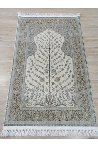 100 Tarak İpeksi Seccade Krem Dark Green Krem Yeşil