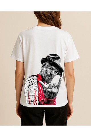 Hugo Boss Heisenberg Baskılı T-shirt Beyaz