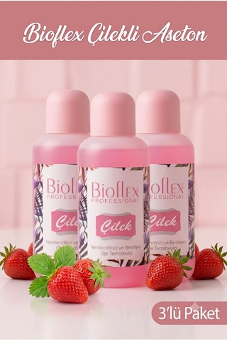 Bioflex Çilekli Aseton 220 Ml 3 Adet