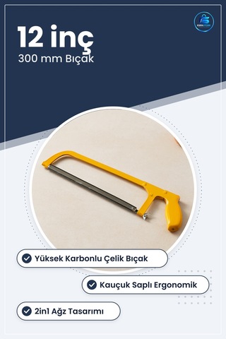 Demir Testeresi 12 İnç 300 Mm 2in1 Metal İskelet Kauçuk Saplı Yük