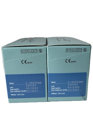 Akupunktur İğnesi Kuru İğne 0.20x25 Mm 200lük Paket 2 Kutu