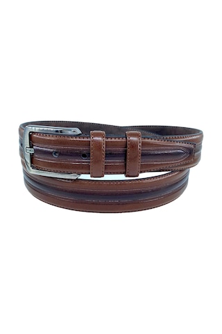 Süzer Deri Kahverengi Suni Deri Desenli Model 3.5 Cm.lik Klasik Kemer - 8013-52 001