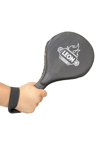Leon Ultimate Hakiki Deri Boks Ve Kick Boks Raket Ellik Siyah