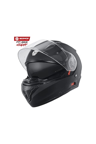 Scoyco FF-868 Night Çene Açılır Güneş Vizörlü Kask Mat Siyah