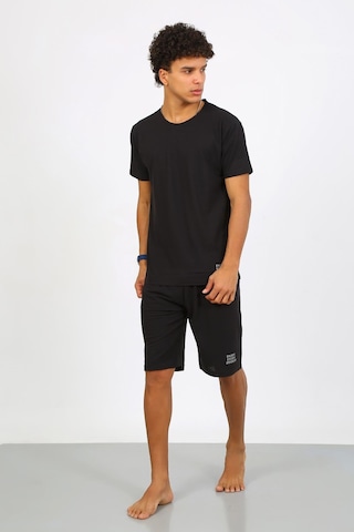 Akbeniz Erkek Pamuk Lakost Alt Üst Kaprili Pijama Takım Siyah 6872 Siyah