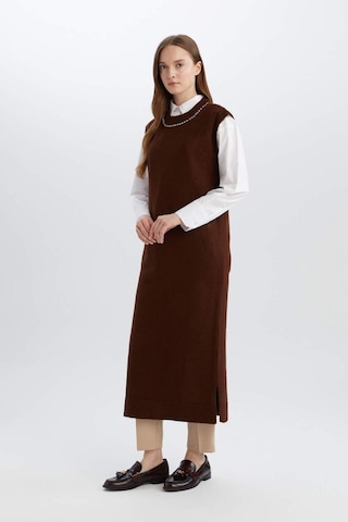 DeFacto Regular Fit Bisiklet Yaka Uzun Triko Süveter E2372AX24WNBN585 Kahve