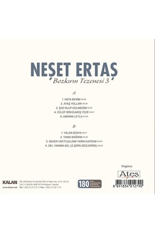 Neşet Ertaş Bozkırın Tezenesi 3 Lp Plak