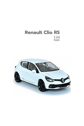 Beyaz 1:34 Ölçek Die Cast Kapıları Açılır Lisanslı Renault Clio Rs Oyuncak Metal Model Araba Çok Renkli