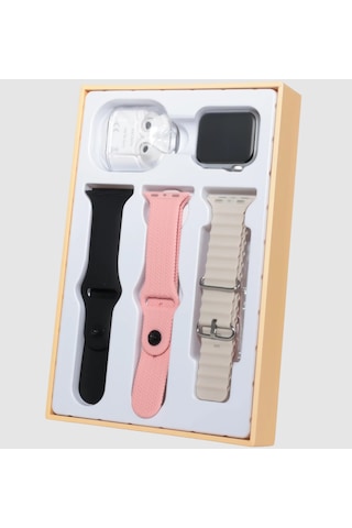 Katjmer VN15 Mini 5in1 Akıllı Saat + 3 Kordon Takı Seti +Bluetooth Kulaklık (Distribütör Garantili)
