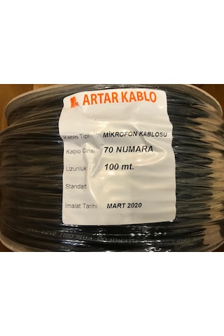 70 Numara Artar Mikrofon Kablosu 100 Metre Mono Yumuşak. Silikon