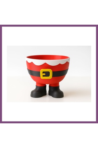 Twin Store 3d Baskı Noel Baba Pantolonu Formlu Kurabiye Kasesi Yılbaşı Dekoratif Sunum Kasesi Bzstwın
