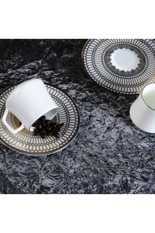 Evaliza Crown Platin 12 Parça 6 Kişilik Kahve Fincan Takımı 80 Ml Platin