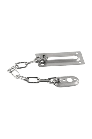 Güvenlik Kapı Zinciri Hırsızlık Anti-ev Kapı Cıvatası Mandal Pencere Zinciri Kilidi, Boyut:yuvarlak Gümüş