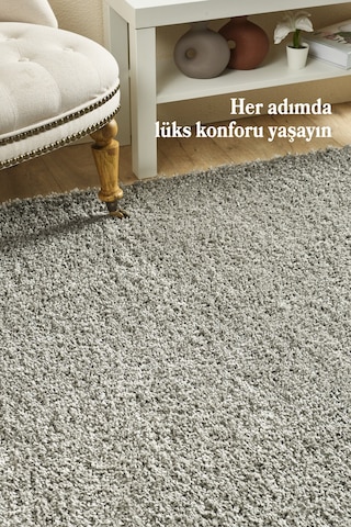 Modern Desensiz Açık Gri Halı Salon Halısı Oturma Odası Halısı Çocuk Halısı Yumuşak Halı Yuvarlak Açık Gri
