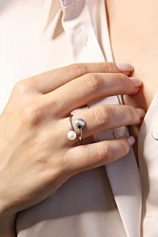 Argentum Concept - Mayorka Incili Gümüş Istiridye Yüzük - Y015101