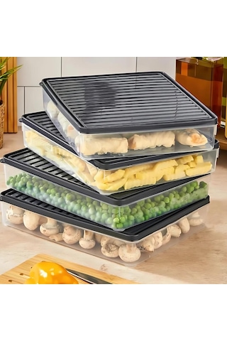 Bigmate 2'li Şeffaf Saklama Kabı 2x2,5 Lt Bgmt2225 Mikrodalga Buzdolabı Ve Dondurucu Uyumlu Düzenleyici Siyah