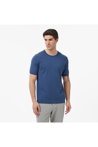 Nautica Erkek Mavi Regular Fit Kısa Kollu Triko Düz S65110t