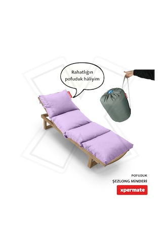 Xpermate Pofuduk Şezlong Minderi 60x180x12cm Su İtici, Lila