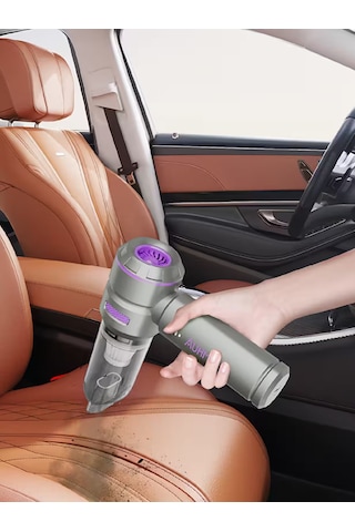 Auhma Ahv-02 Kablosuz Araç Içi Süpürge Mor 18000pa Güçlü Vakum Fırçasız Motor Üfleme & Vakum Özellikli 9 Başlık + Type 18.000 Pa