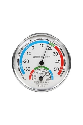 Beyaz Analog İç Mekan Kadranı Büyük Yuvarlak Termometre Higrometre Nem Sıcaklık Ölçer