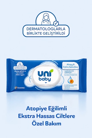 Uni Baby Atopy & Extra Sensitive Atopik Ciltlere Özel Islak Mendil 24x40 960 Yaprak 24'lü Set