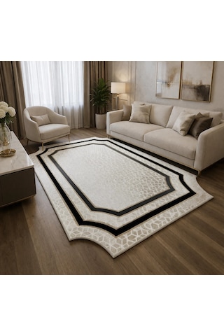 Bahariye Halı Deep 6089 X Krem Modern Salon Halısı