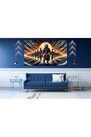 Ti-play Kanlı Ay Ve Ejderha 60x90cm Modern Samuray Pvc Çerçevesiz Tablo