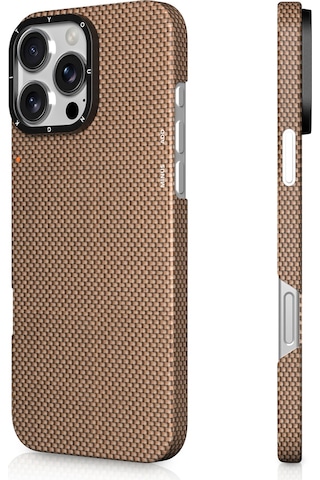 Apple Uyumlu iPhone 16 Pro Kılıf Magsafe Aramid Fiber Youngkit 1500d Kevlar Extreme Wing Titanyum-gold