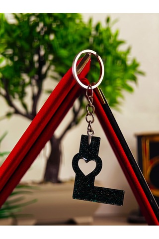 Harfli Anahtarlık Epoksi Kişiye Özel Yapım El Yapımı Harf Anahtarlık Kalp Model Özel Tasarım Hediyelik Ürün Kalp Desenli Simli Anahtarlık Bakır