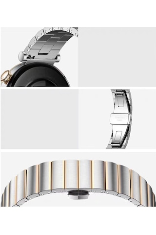 Huawei Watch Gt5 41mm İle Uyumlu Renk Detaylı 18mm Paslanmaz Çelik Metal Kordon Kayış