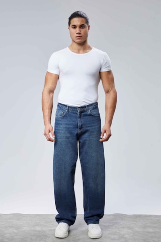 Cedy Denim Cedy Denım Yüksek Kalite Erkek Yüksek Bel Baggy Skater Jean Koyu Mavi